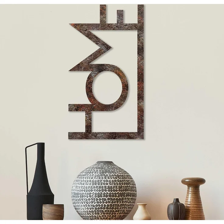 Wallity 'Rusty Home' Dekoratives Wandaccessoire aus Metall, Antiquität, 28 x 50 cm – Bild 2