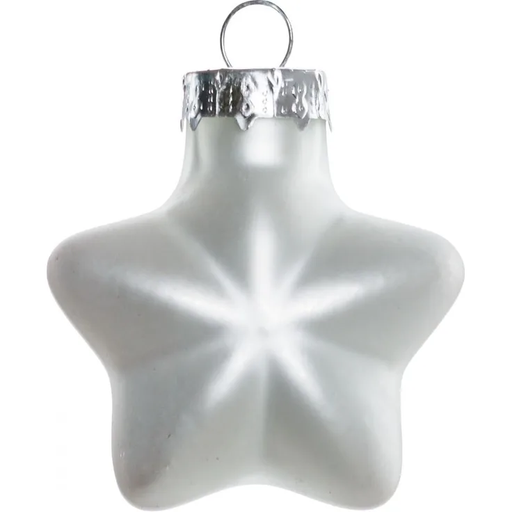 TrendLine Mini-Glas-Sterne winterweiß 12 Stück Ø 4 cm Weihnachtsdekoration