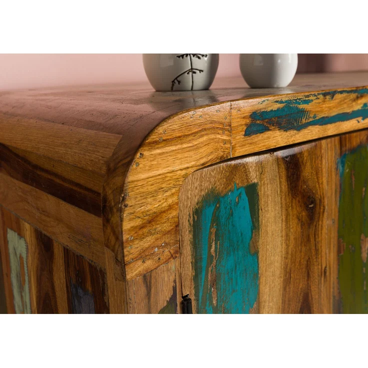 Highboard Altholz 115x40x170 mehrfarbig lackiert SIXTIES #108 – Bild 6