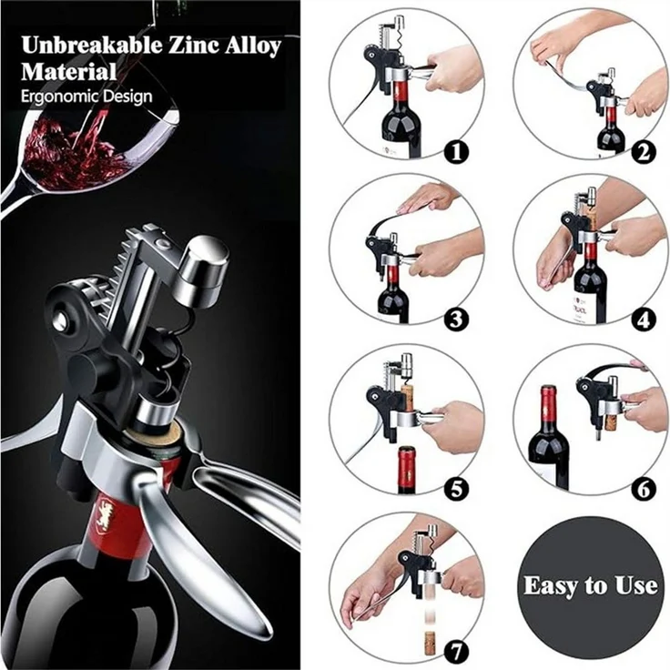autolock Weinflaschenöffner Korkenzieher Wein Flaschenöffner, für alle Arten von Korken – Bild 2