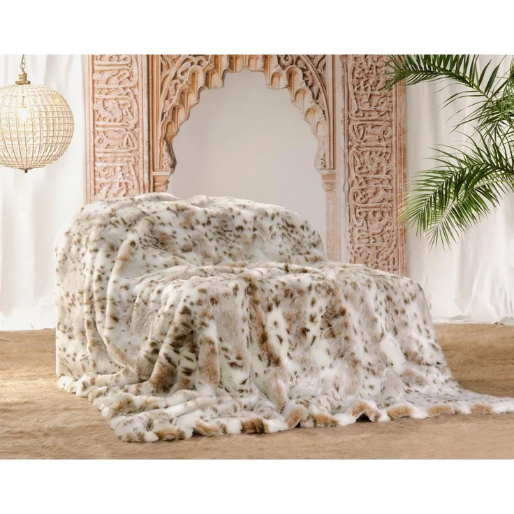 Wohndecke Felldecke (Kunstfell) "Schneeleopard", Wohnen&Accessoires, Pelzoptik – Bild 1