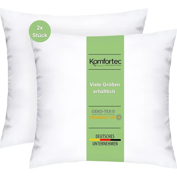 Komfortec Kopfkissen, Mikrofaser, 2er Set, 300g Kissenfüllung mit Innennaht, 40x40 cm – Bild 1