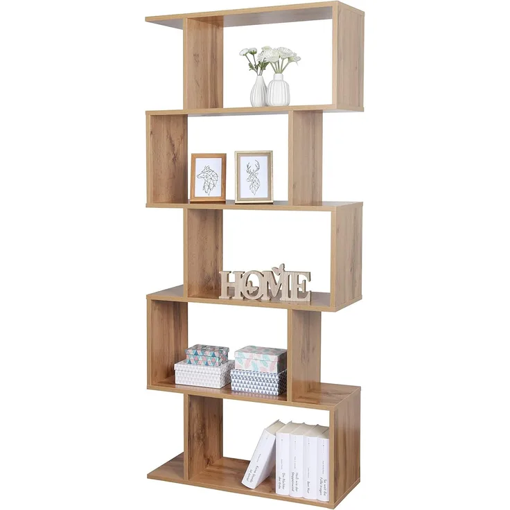 Standregal 160 x 70 x 25 cm Eiche braun – Bücherregal Raumteiler Wohnzimmer RICOO WM073-EW