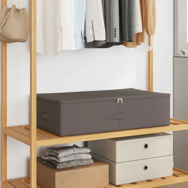 vidaXL Aufbewahrungsbox 24 stk. Vliesstoff 70 x 40 x 18 cm 50,4 L Grau 42024637 – Bild 1