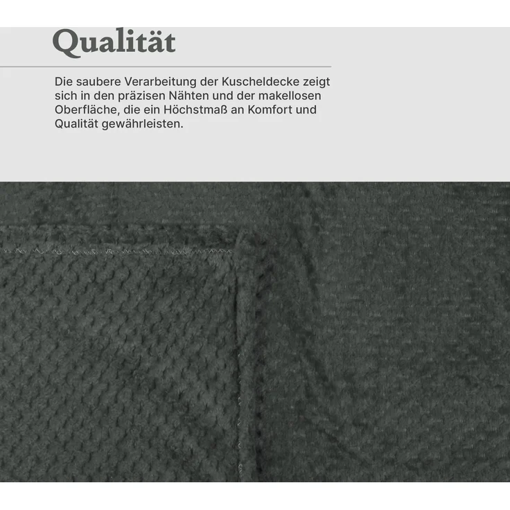 Kuscheldecke Cashmere Touch 150x200cm (Moon Mist) 250g/m² - Flauschige Wohndecke für Sofa, Couch und Bett, Tagesdecke Oeko-TEX - Sofaüberwurf – Bild 4