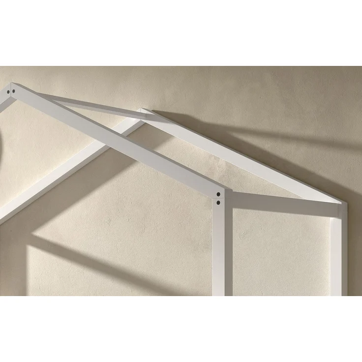 Hausbett >Buche Massiv< in Buche massiv weiß lackiert - 207,5x170x97,5 (BxHxT) – Bild 3