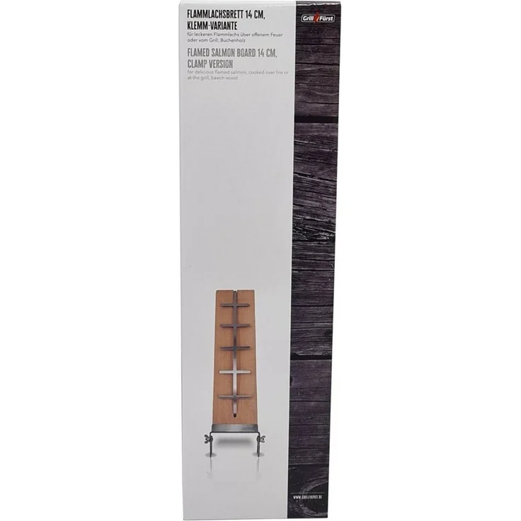 Grillfürst Räucherbrett Grillfürst Flammlachsbrett Buche 14 x 50 cm Klemm-Variante – Bild 2