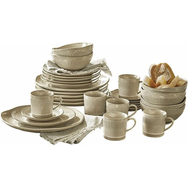 Mirabeau Geschirr-Set Geschirr 30er Set Périers creme, Steinzeug – Bild 1