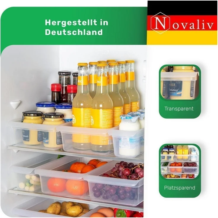 Novaliv Aufbewahrungsbox - (2 St), Kühlschrank Organizer – Bild 2