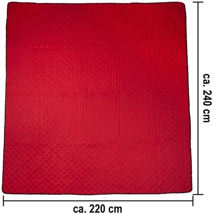 XXL Tagesdecke ca. 220 x 240 cm | Wendedecke schwarz-braun / rot gesteppt | ideal als Bettüberwurf für Doppelbett, Couchüberwurf, Schondecke, Sofadecke – Bild 5