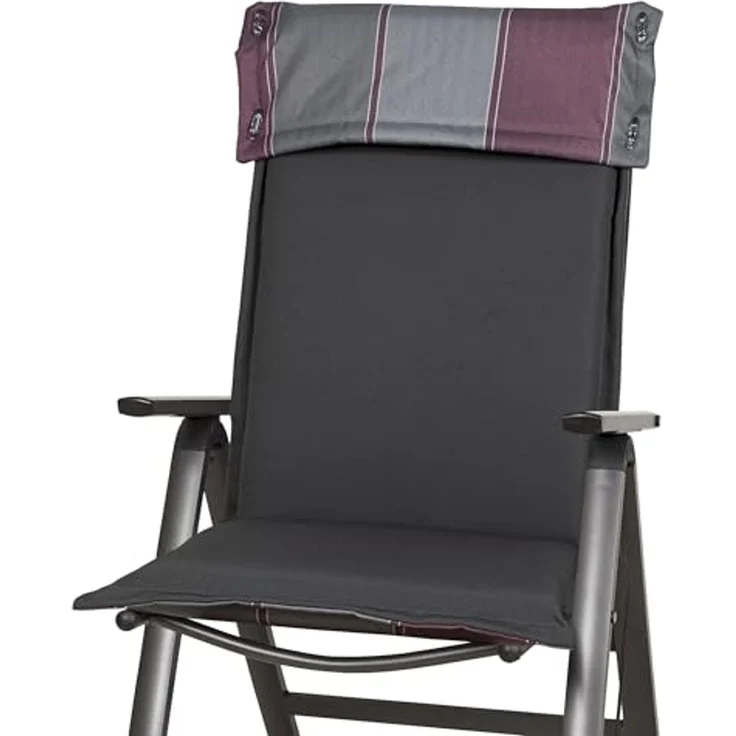 Sun Garden Hochlehnerauflage Hochlehner Georgia 90821-320 aubergine-grau gestreift 119x53x8 cm, (1 St), Halteband verstellbar mit Bindebändern – Bild 4
