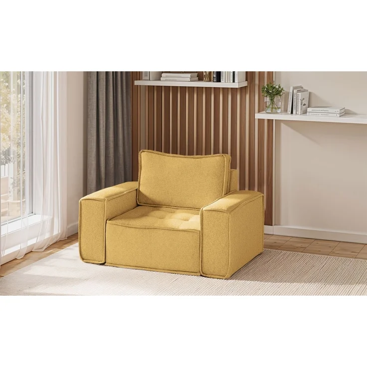 Sessel Designersessel SANDE Stoff Raven Honiggelb – Bild 1
