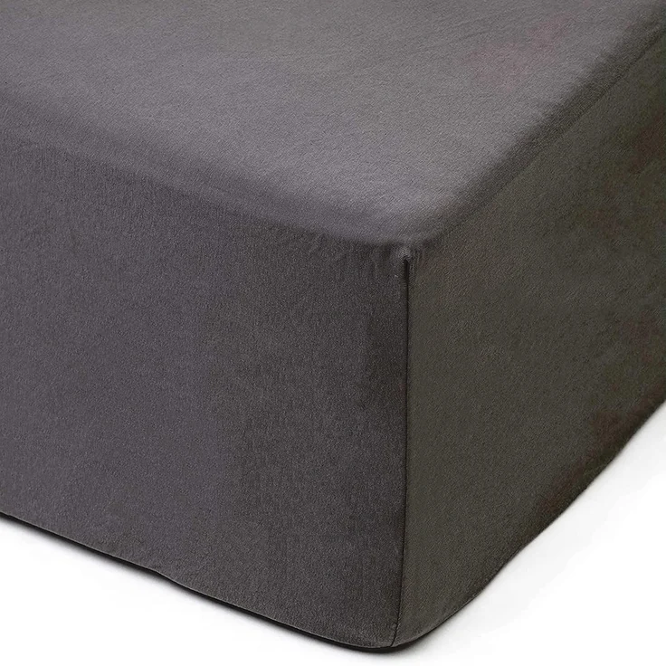 Amago - Spannbetttuch, 50 cm Steg, 100 prozent Baumwolle, 180x200 cm - Anthrazit