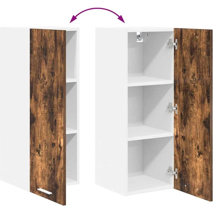 vidaXL Hängeschrank 2 stk. Geräucherte Eiche und Weiß Holzwerkstoff 884251 – Bild 12