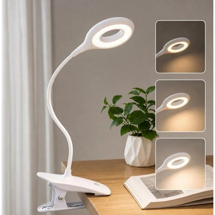 ibettertec LED Leselampe Leselampe Bett Klemmlampe Augenschutz Buchlampe 360° Flexibel, LED fest integriert, Neutralweiß, Kaltweiß, Warmweiß – Bild 1