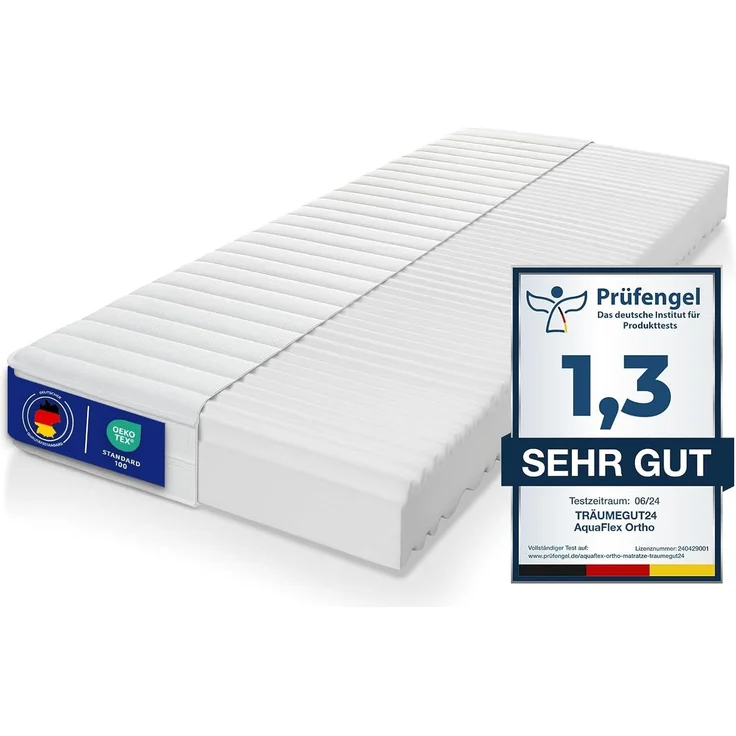 Träumegut24 AquaFlex 7-Zonen Matratze 160x200 cm | H2&H3 | Ergonomische Kaltschaummatratze | Hypoallergen & Antibakteriell | Bezug abnehmbar & waschbar | Oeko-TEX® | (16cm, 160 x 200 cm) – Bild 1
