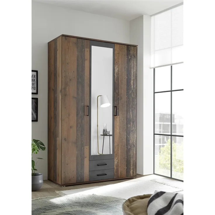Kleiderschrank >Cilli< in Old Style - 120x197x54cm (BxHxT)