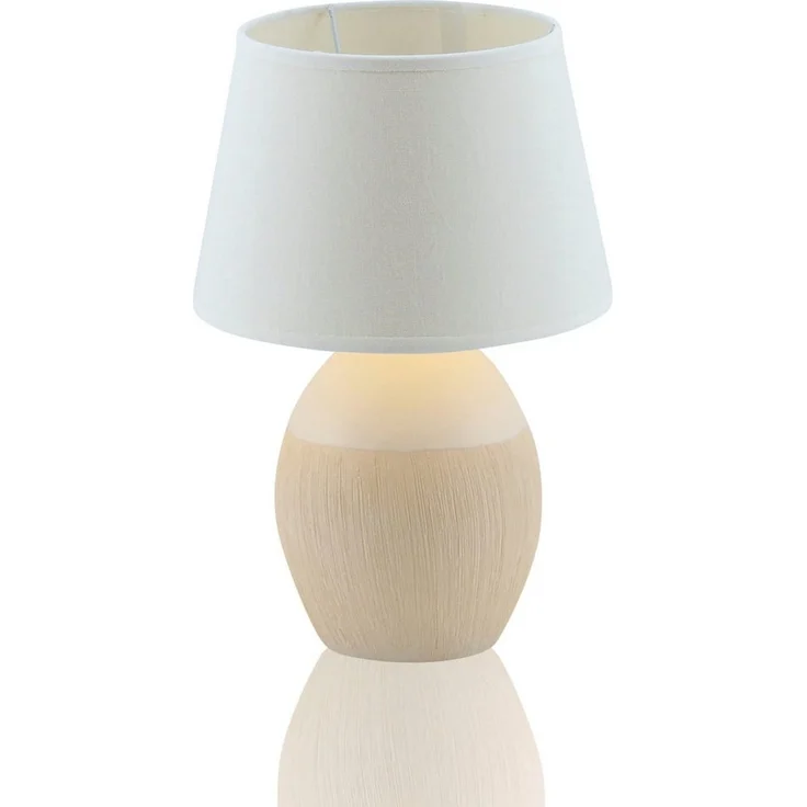 näve Tischleuchte Talia, ohne Leuchtmittel, Keramikfuß, Textilschirm, Zuleitung 130 cm mit Kippschalter, E14 – Bild 3