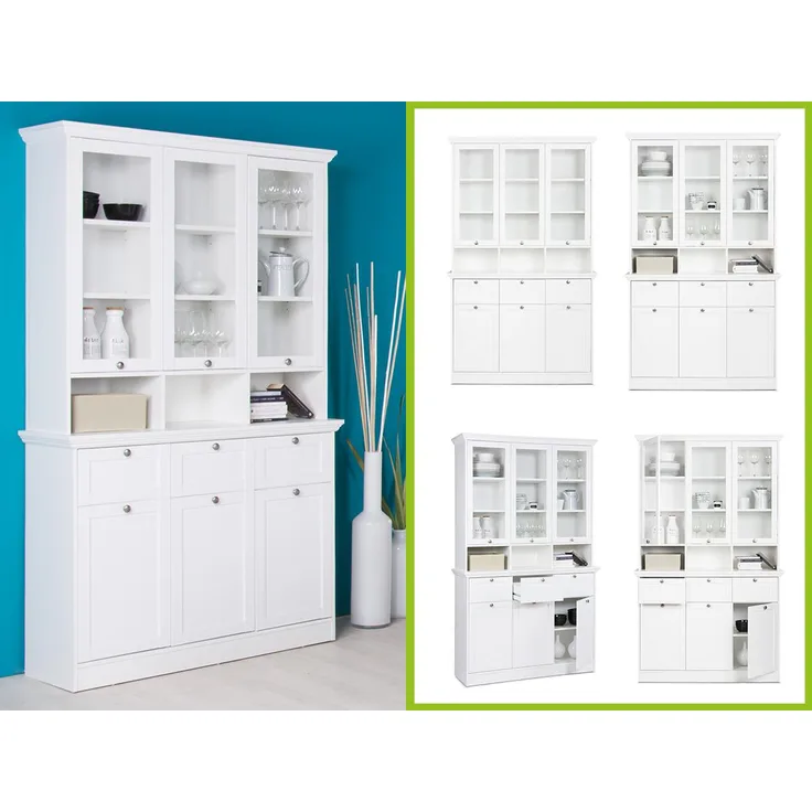 Buffet >Landsted< in Weiß - 120x200x40cm (BxHxT)