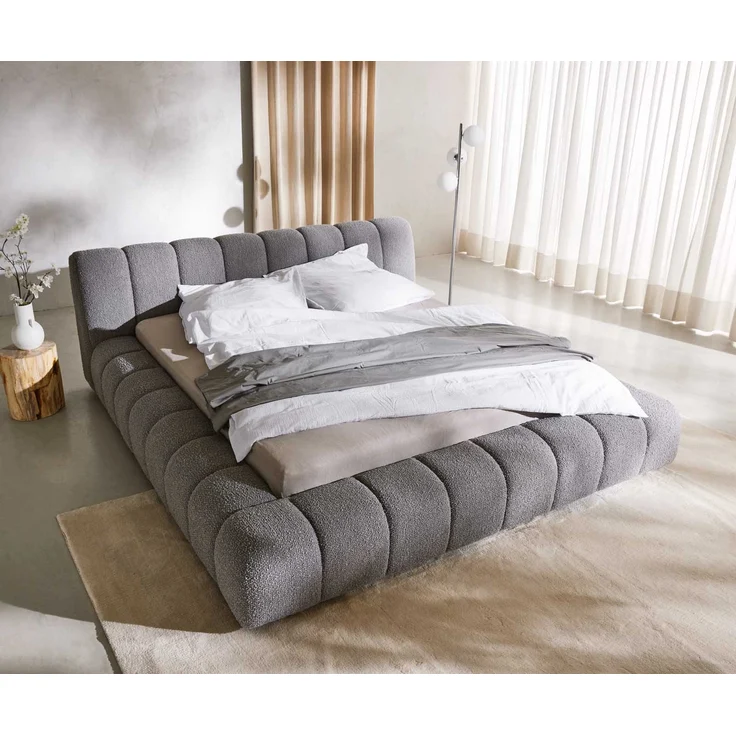 Polsterbettgestell Cutio 180x200 cm Bouclé Silbergrau – Bild 2