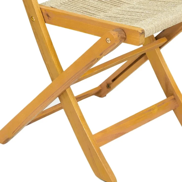 Vielseitiger Freizeitstuhl,Klappbarer Outdoor-Stuhl mit geflochtenem Sitz und Rückenlehne,Leichter Faltstuhl(nur mit 2pcs Stuhle)--Beige+Natur--48x55.5x88cm--YOUDENOVA – Bild 6