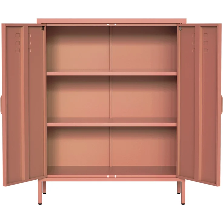 skølm 'Atria' Metallkommode, terrakotta, 100x38x80 cm, Metallschrank mit 3 Fächern – Bild 9