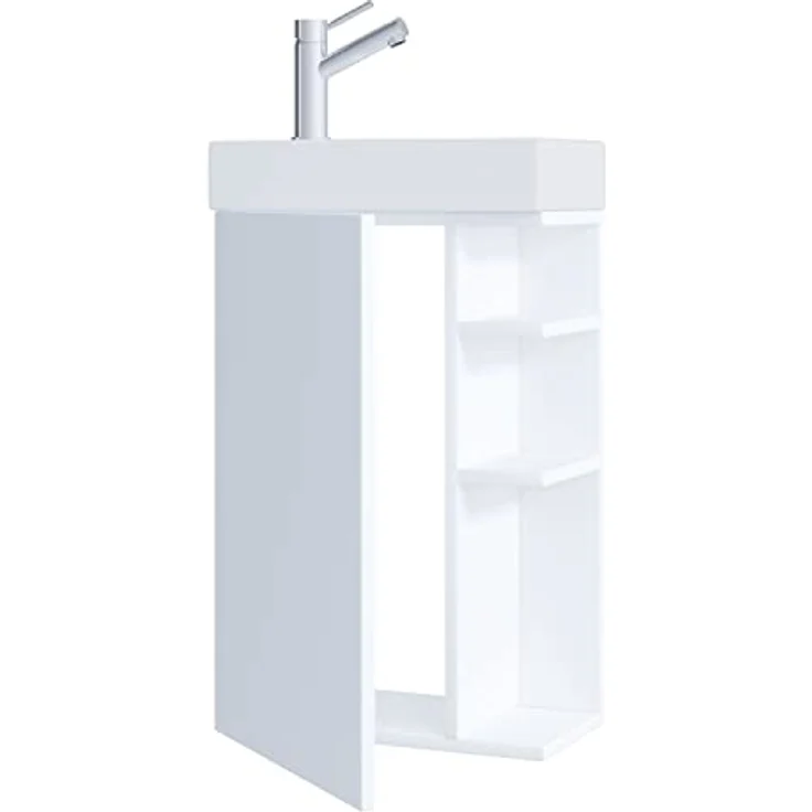 VCM Lumia Badmöbelset, 2-tlg. Gäste WC Set mit Waschplatz und hochwertigem Keramikwaschbecken, H. 70 x B. 40 x T. 22 cm – Bild 4