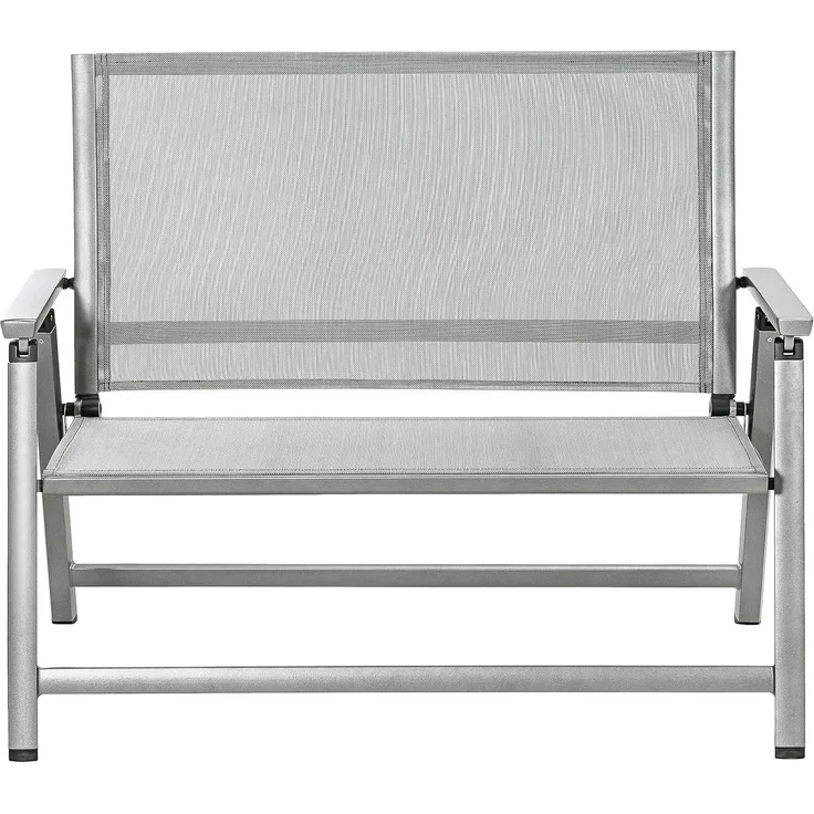 Dehner Klappbank Chicago | 2-Sitzer mit Rückenlehne und Armlehnen | komfortable Sitzbank | klappbar, wetterfest | Aluminium, Textilene | Gartenbank, Parkbank, Doppelbank | ca. 106 x 97 x 59. 5 cm