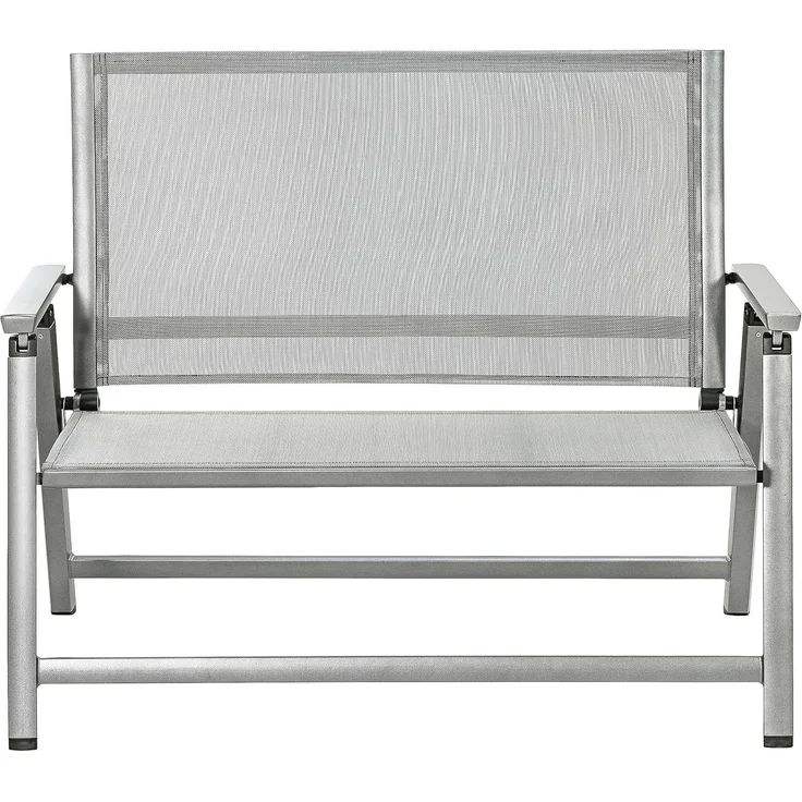 Dehner Klappbank Chicago | 2-Sitzer mit Rückenlehne und Armlehnen | komfortable Sitzbank | klappbar, wetterfest | Aluminium, Textilene | Gartenbank, Parkbank, Doppelbank | ca. 106 x 97 x 59. 5 cm – Bild 1