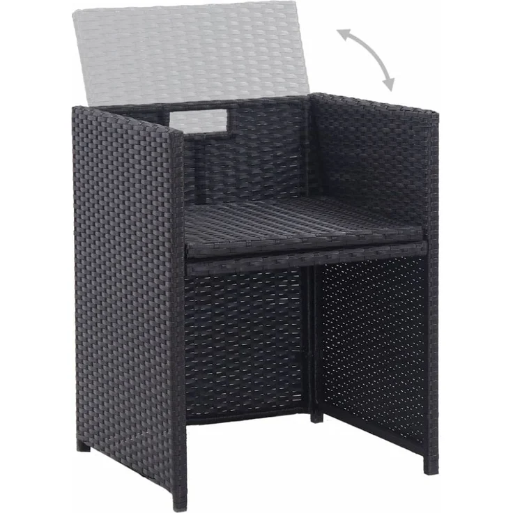 vidaXL 17-tlg. Garten-Essgruppe mit Auflagen Poly Rattan Schwarz 46427 – Bild 7