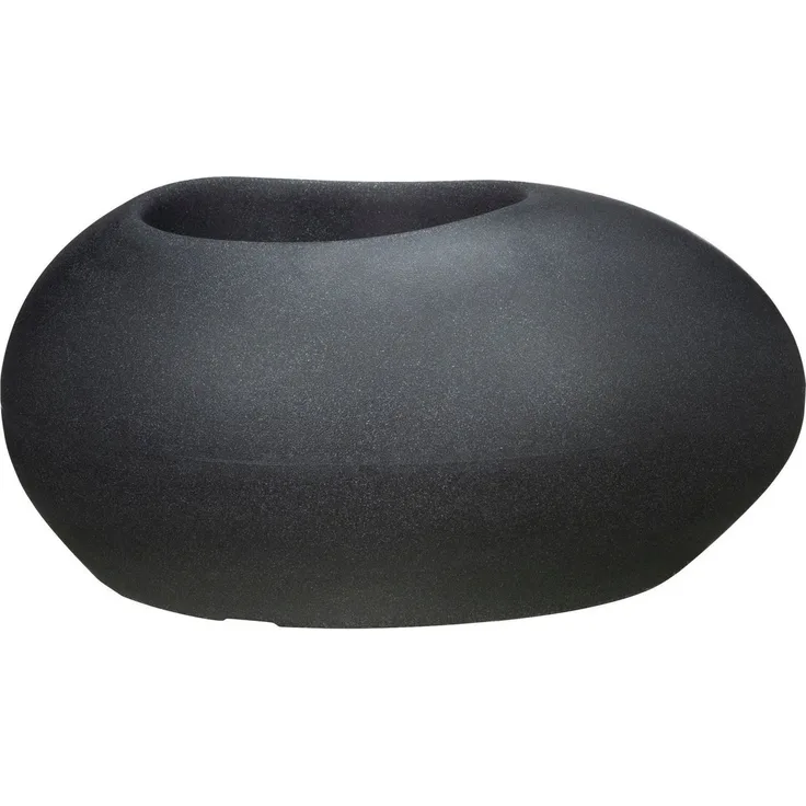 Scheurich Lineo, Pflanzgefäß aus Kunststoff, Schwarz-Granit, 48 cm Durchmesser, 39 cm hoch, 50 l Vol.