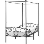Himmelbett Metall SORMERY 90 x 200 cm Schwarz