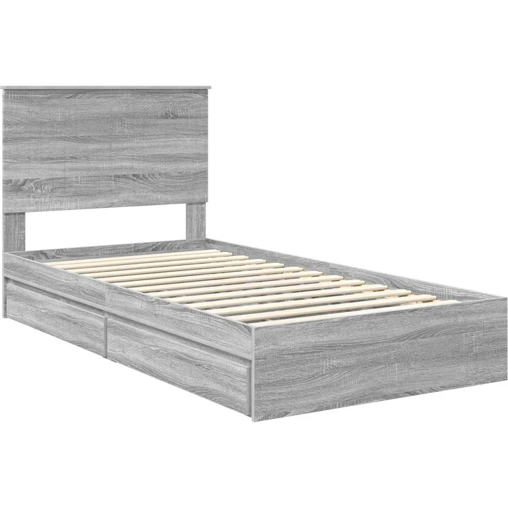 vidaXL Aufbewahrungsbett Graues Sonoma 100 x 200 cm Holzwerkstoff 3411241 – Bild 3