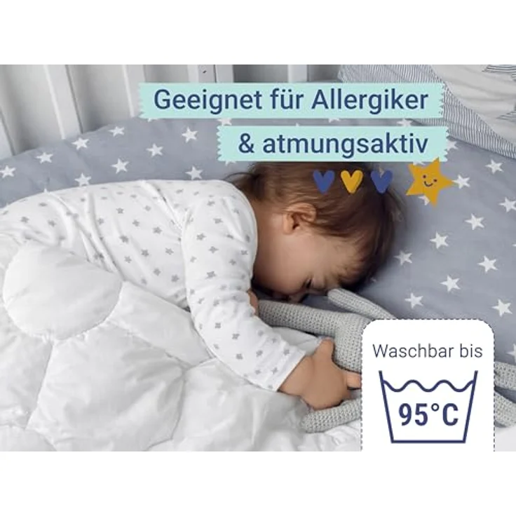 ZOLLNER 'Mikrofaser' Baby-Bettdecke 80x80 cm – Bild 5