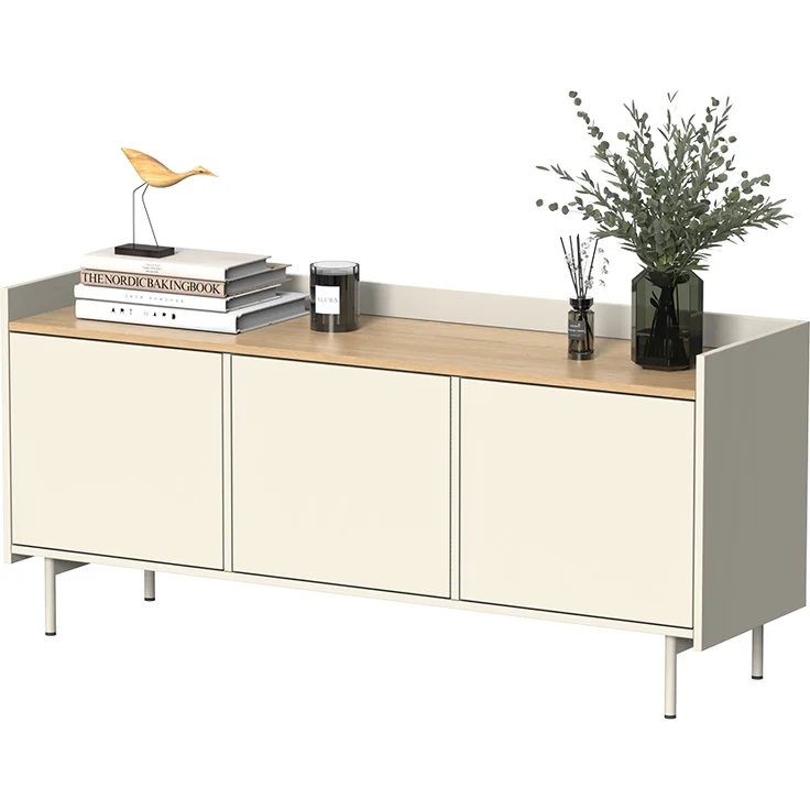 Lowboard Velina Creme 140 x 63 cm mit 3 Türen Vicco – Bild 5