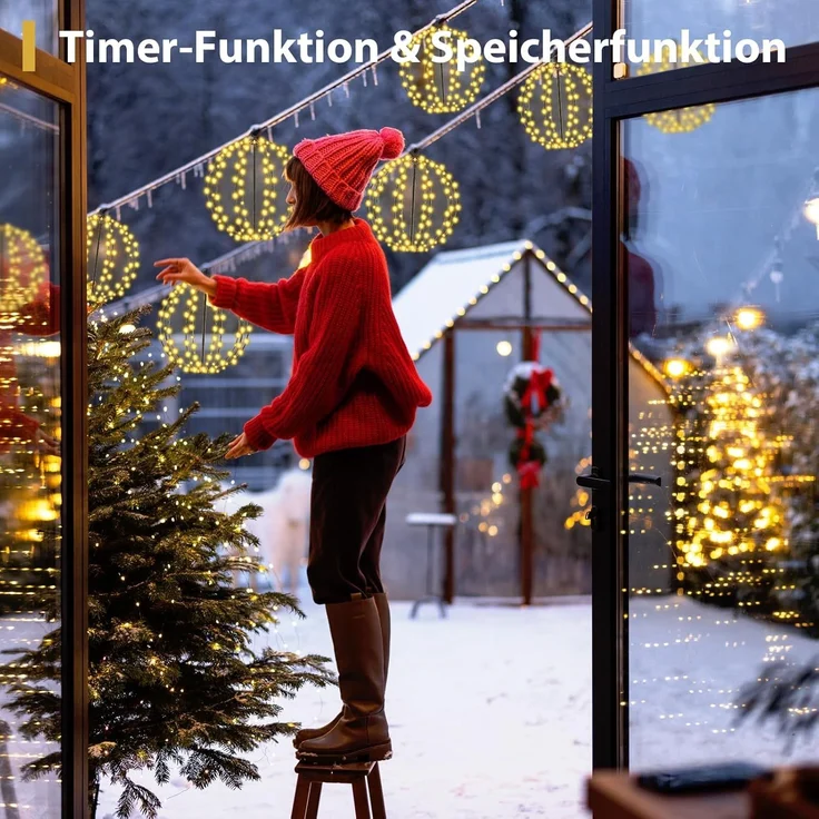 SALCAR LED Weihnachtsbeleuchtung Außen, 30cm – Bild 5