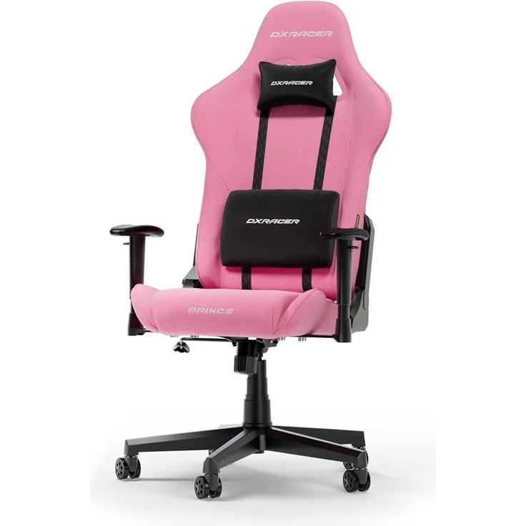 DXRacer Prince L Rosa Stoff das Orginal Gaming Stuhl, Schreibtischstuhl, Bürostuhle, Office Chair, Drehstuhl für PC Gamer