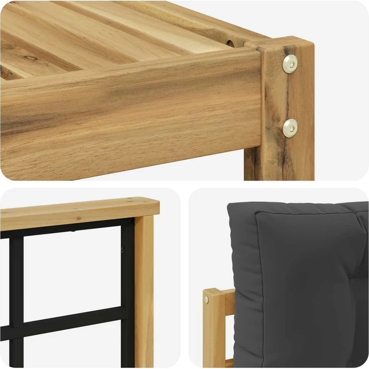 vidaXL Outdoor-Sofagarnitur 7 stk. 7-Sitzer Weiß und Anthrazit 3386771 – Bild 6