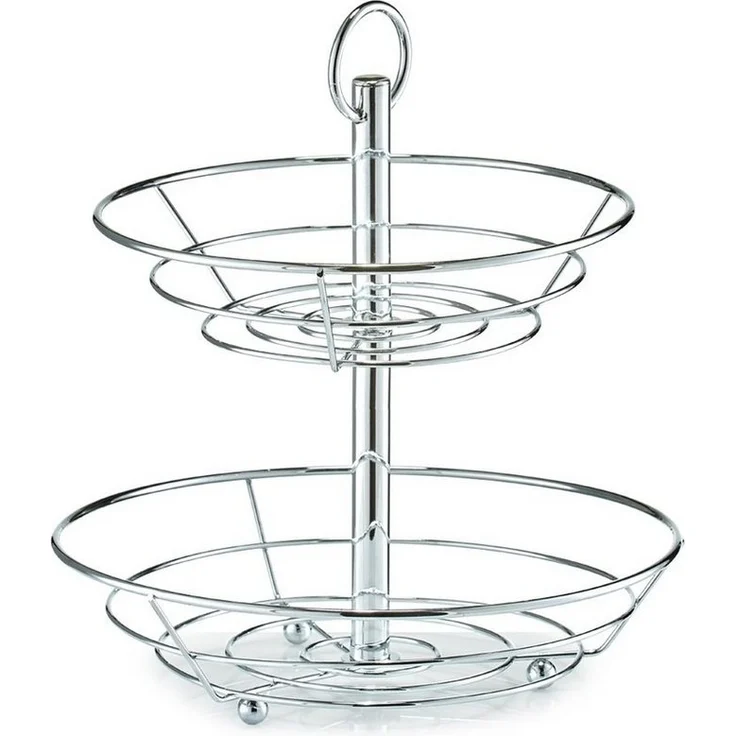 ZELLER Obst-Etagere 27302 Metall, verchromt, ca. Ø 26 x 29 cm – Bild 4