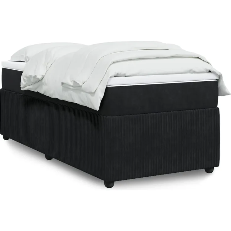 vidaXL Boxspringbett mit Matratze Schwarz 90x190 cm Samt 3285610