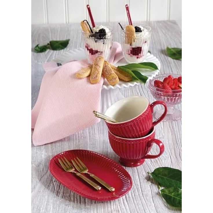 Greengate Becher Alice Becher mit Henkel red 0,4 l, Stoneware – Bild 3