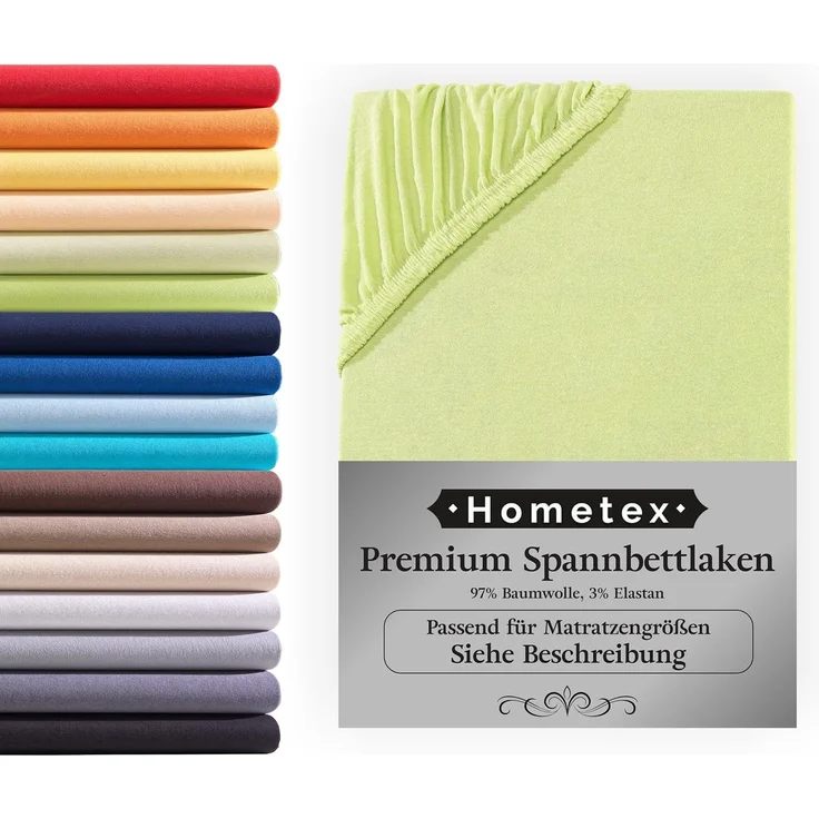 Hometex Premium Textiles Spannbettlaken Premium Boxspringbett Spannbetttuch ideal für Wasserbett und Matratzen, Jersey, Gummizug: Rundumgummizug, Spannbettlaken Premium Qualität 190 g/m², Gekämmte Baumwolle – Bild 1