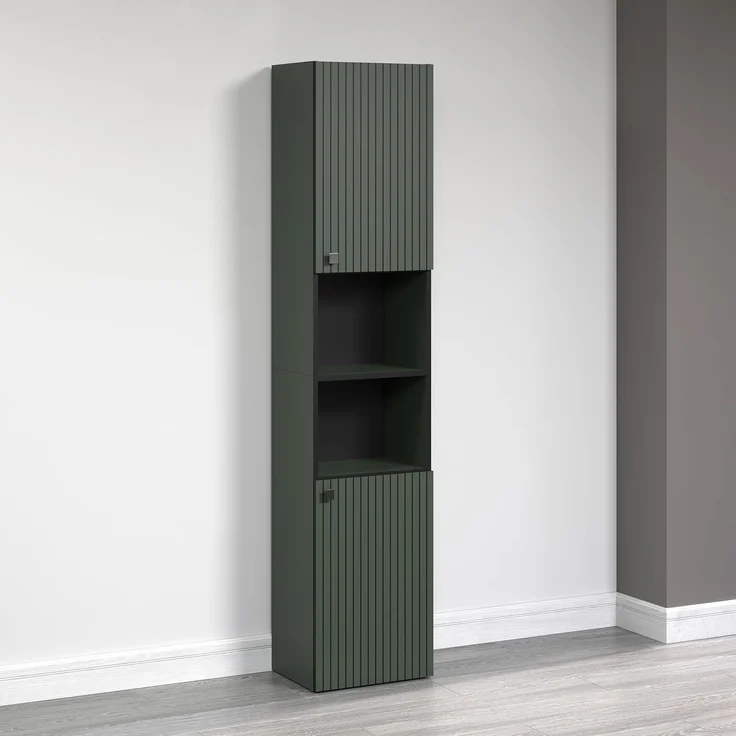 Badezimmer Hochschrank Bliss in grün 40 x 186 cm – Bild 2