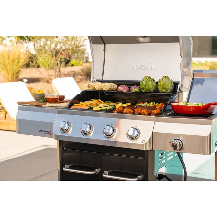 Nexgrill Gasgrill "Gourmet Pro" mit Seitenkochfeld, silber / schwarz,4+1 Brenner – Bild 3