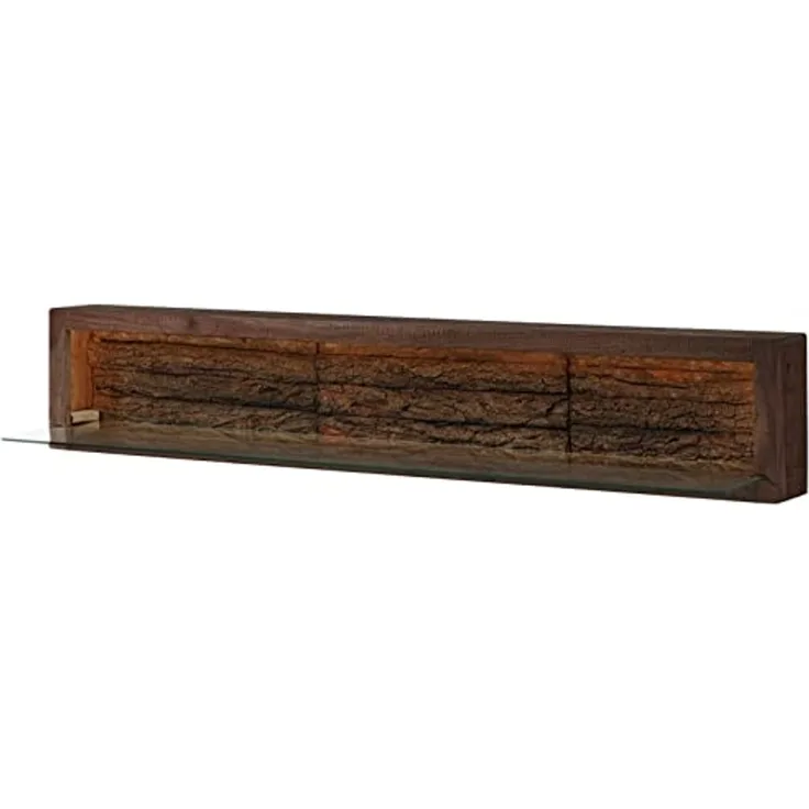 Wandregal Akazie 145x30x27 dunkelbraun lackiert BARK #205