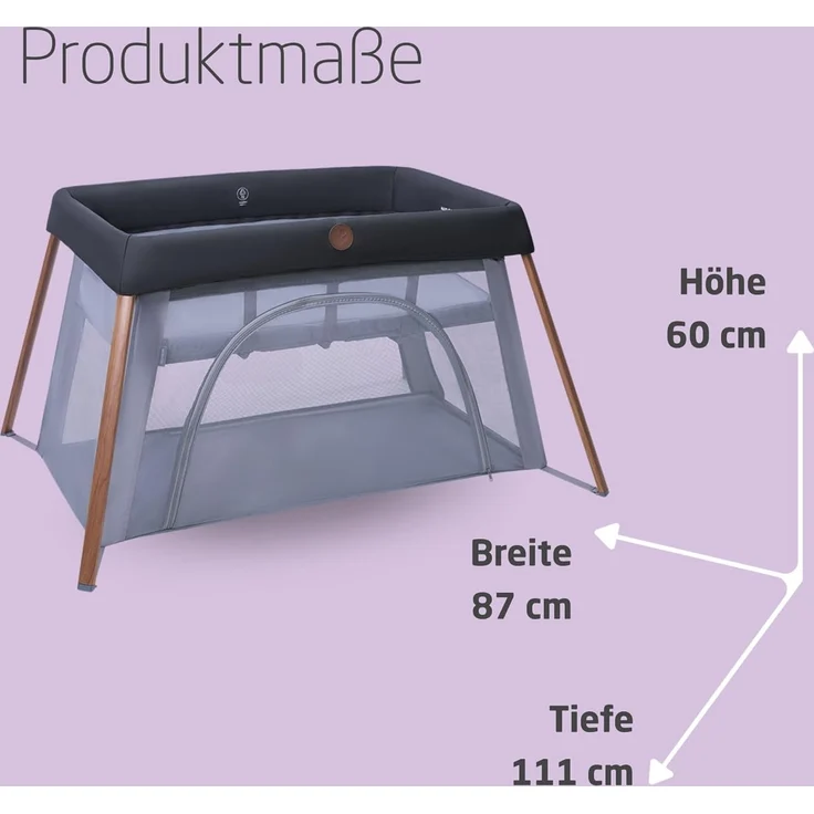 Maxi-Cosi Iris2, 2-in-1 Reisebett Baby, 0-3 Jahre, 0-15 kg, Kompaktes Reisebettchen, 2 Ebenen, Seitliches Einstiegsfenster, Faltbar & Leicht, Matratze Erweiterbar, Umweltfreundlich, Essential Graphite – Bild 6