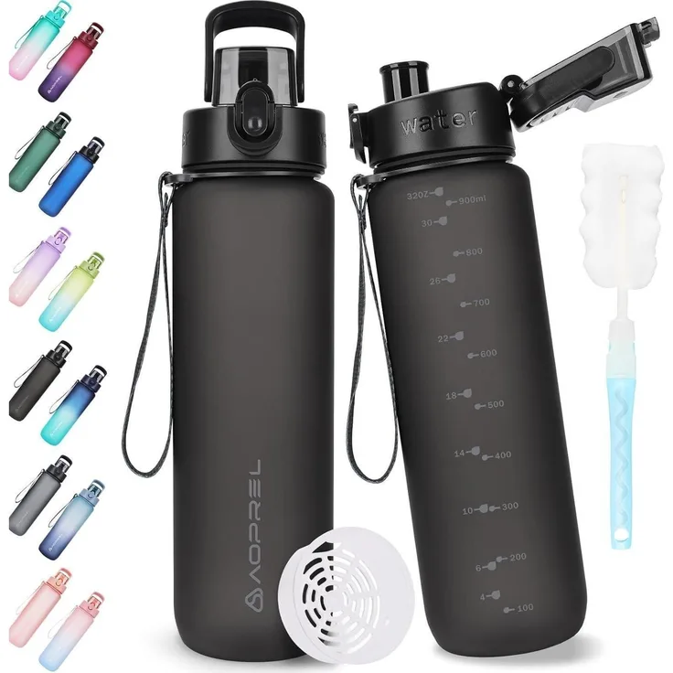 AOPREL Trinkflasche 1 Liter BPA-frei, auslaufsicher, für