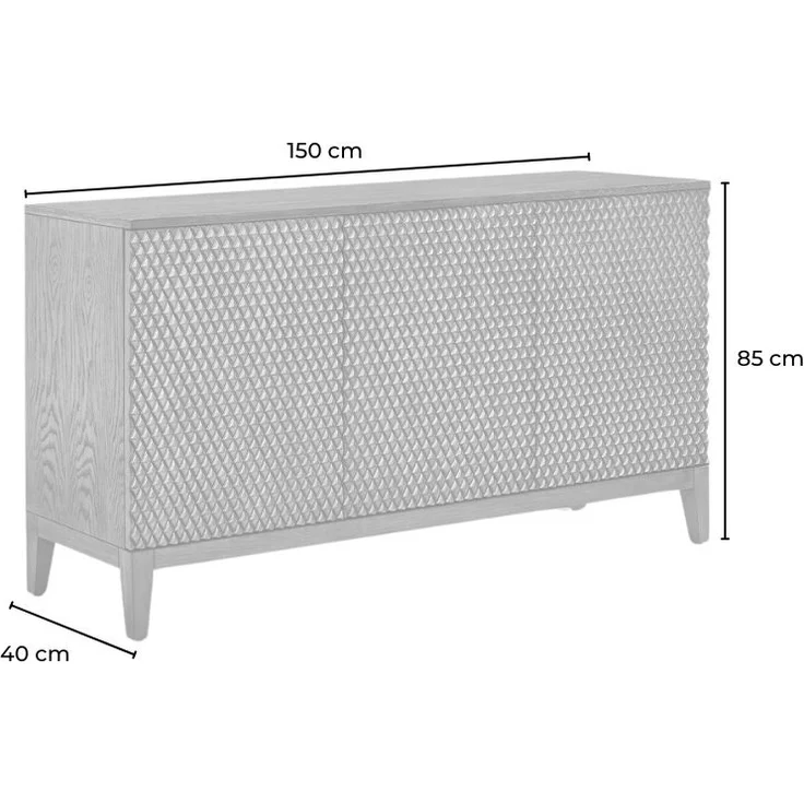 KAWOLA Sideboard COPAS 3 Türen Eiche furniert braun 85 x 40 x 150 cm – Bild 5