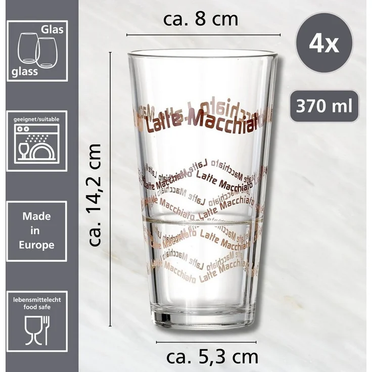 Ritzenhoff & Breker Sana Latte Macchiato Gläser mit Löffel 370 ml 4er Set – Bild 4