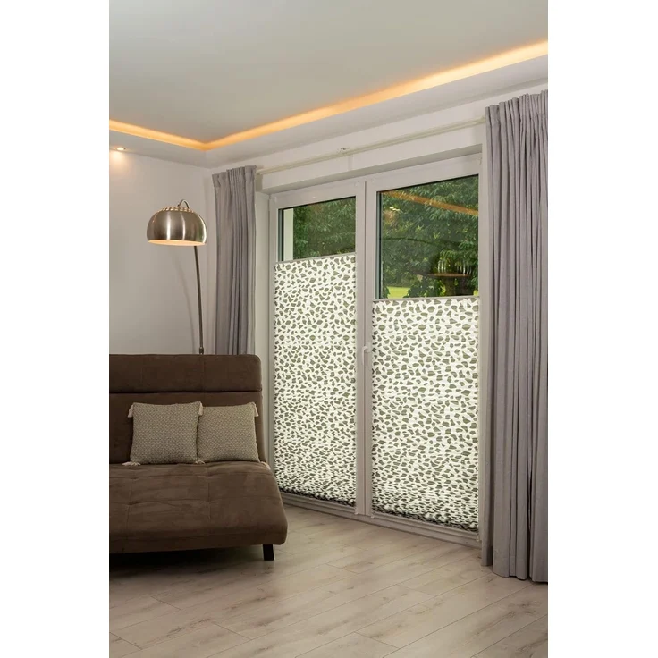 Khome K-Home Klemmfix-Plissee, Polyester, Steingrau Bedruckt, B90 x H130 cm – Bild 1